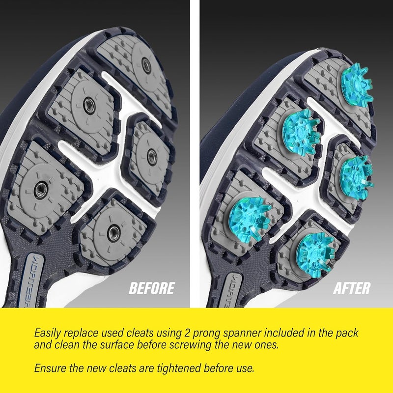 SOLM8 Golf Shoe Replacement Spikes - Metal Screw Threading Dia ¼ Inch/6mm Easy to Install on Cricket & Golf Cleats (Spanner Included) - Image 3